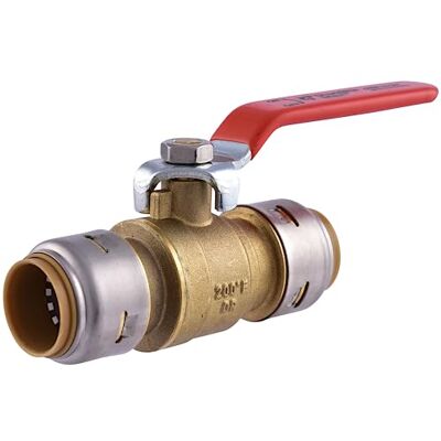 SharkBite Max 3/4 Zoll Kugelhahn, Push to Connect Messing Sanitärarmatur, Wasserabsperrung, PEX-Rohr, Kupfer, CPVC, PE-RT, HDPE, UR22185A SharkBite Max 3/4 Zoll Kugelhahn, Push to Connect Messing Sanitärarmatur, Wasserabsperrung, PEX-Rohr, Kupfer, CPVC, PE-RT, HDPE, UR22185A