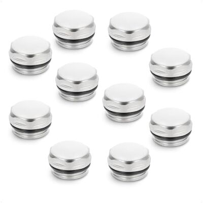 HYDROBIL 10er Set Heizkörper Abdeckstopfen Rohrverschraubungen Stop END Abdeckkappe Endstück für moderne Heizkörper mit O-Ring Dichtung 1/2" BSP Außengewinde Stahl vernickelt HYDROBIL 10er Set Heizkörper Abdeckstopfen Rohrverschraubungen Stop END Abdeckkappe Endstück für moderne Heizkörper mit O-Ring Dichtung 1/2" BSP Außengewinde Stahl vernickelt