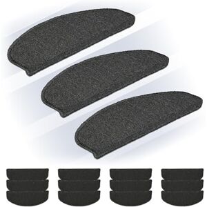 Relaxdays Stufenmatten 15er Set, abgerundete Treppenstufenmatten, 65 x 24 cm, Selbstklebende Treppenteppiche, dunkelgrau Relaxdays Stufenmatten 15er Set, abgerundete Treppenstufenmatten, 65 x 24 cm, Selbstklebende Treppenteppiche, dunkelgrau