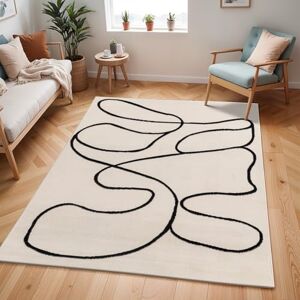 Livabliss Spokane Wohnzimmer modern – Abstrakt Design in Marmor Optik für Wohnzimmer 130x170 cm, Esszimmer, Schlafzimmer Marmor e groß, weicher Kurzflor in Elfenbein und Schwarz Livabliss Spokane Wohnzimmer modern – Abstrakt Design in Marmor Optik für Wohnzimmer 130x170 cm, Esszimmer, Schlafzimmer Marmor e groß, weicher Kurzflor in Elfenbein und Schwarz
