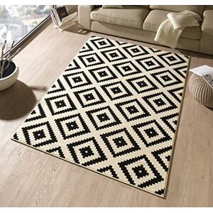 Hanse Home Teppich Raute – Wohnzimmerteppich Kurzflor Skandi Rauten Muster Modern Velours Teppich für Esszimmer, Wohnzimmer, Kinderzimmer, Flur, Schlafzimmer, Küche – Schwarz Creme, 80x300cm Hanse Home Teppich Raute – Wohnzimmerteppich Kurzflor Skandi Rauten Muster Modern Velours Teppich für Esszimmer, Wohnzimmer, Kinderzimmer, Flur, Schlafzimmer, Küche – Schwarz Creme, 80x300cm