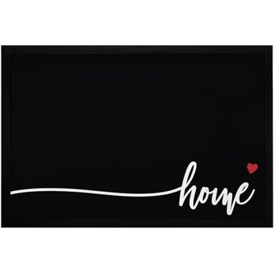 MoonWorks ® Fußmatte mit Schriftzug Home Herz Zuhause rutschfest & waschbar Schwarz 60x40cm MoonWorks ® Fußmatte mit Schriftzug Home Herz Zuhause rutschfest & waschbar Schwarz 60x40cm