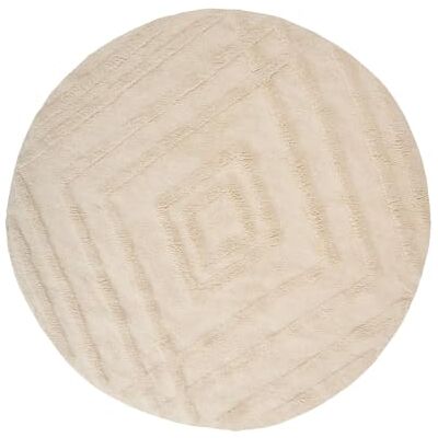 Beliani Kinderteppich Baumwolle Hellbeige rund ⌀ 120 cm geometrisches Muster maschinenwaschbar modern Turtuk Beliani Kinderteppich Baumwolle Hellbeige rund ⌀ 120 cm geometrisches Muster maschinenwaschbar modern Turtuk