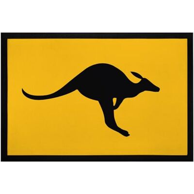 MoonWorks ® Fußmatte Australien Känguruh Warnung ironischer Warnhinweis Türmatte lustig rutschfest & waschbar Schwarz 60x40cm MoonWorks ® Fußmatte Australien Känguruh Warnung ironischer Warnhinweis Türmatte lustig rutschfest & waschbar Schwarz 60x40cm