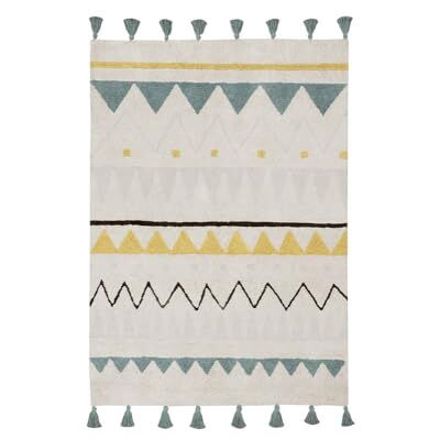 Lorena Canals Ethnischer Waschbarer Teppich hellblauer Baumwolle Azteque 120 x 160 cm Lorena Canals Ethnischer Waschbarer Teppich hellblauer Baumwolle Azteque 120 x 160 cm