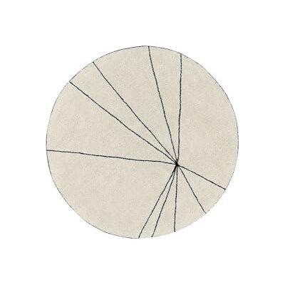 Lorena Canals Waschbarer Teppich Trace Beige Natürliche Baumwolle -Beige- Schwarz- 160x160 cm Lorena Canals Waschbarer Teppich Trace Beige Natürliche Baumwolle -Beige- Schwarz- 160x160 cm