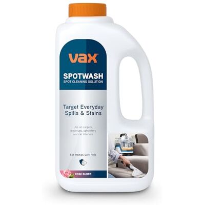 Vax SpotWash Reinigungslösung für Polster-und Teppichreinigung, Teppich-und Polstershampoo, Tierfreundlicher Fleckenentferner mit geruchsneutralisierender Formel für Sofas, Teppiche – Rose Burst, 1L Vax SpotWash Reinigungslösung für Polster-und Teppichreinigung, Teppich-und Polstershampoo, Tierfreundlicher Fleckenentferner mit geruchsneutralisierender Formel für Sofas, Teppiche – Rose Burst, 1L