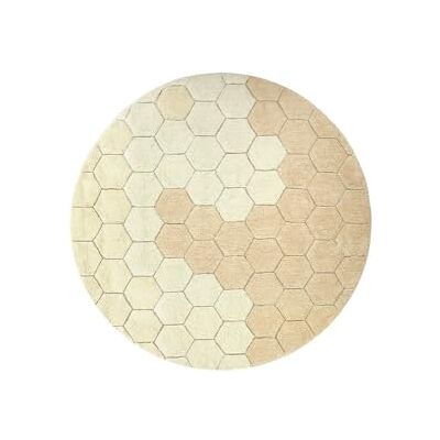 Lorena Canals Runder Teppich für Kinderzimmer, Baumwolle, waschbar, Honeycomb – Kinder – Elfenbeinfarben – Maße: 140 x cm Lorena Canals Runder Teppich für Kinderzimmer, Baumwolle, waschbar, Honeycomb – Kinder – Elfenbeinfarben – Maße: 140 x cm