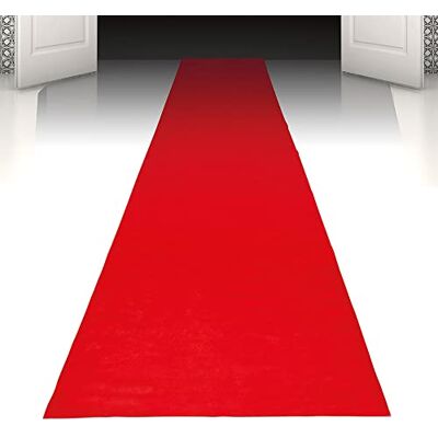 Boland Party Teppich, 450 x 60 cm, selbstklebend, Partydeko, Dekoration für den Eingang, Geburtstagsdeko, Rot Boland Party Teppich, 450 x 60 cm, selbstklebend, Partydeko, Dekoration für den Eingang, Geburtstagsdeko, Rot