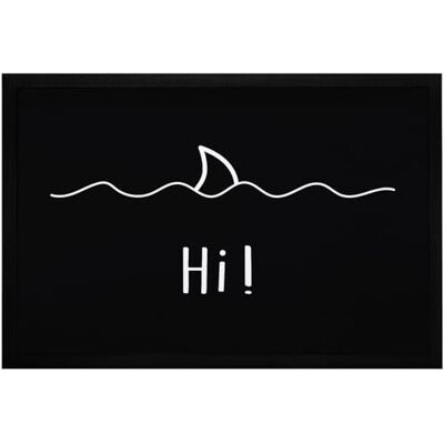 MoonWorks ® Fußmatte mit Spruch Begrüßung Hi Hai-Fisch Flosse Wellen ironisches Wortspiel rutschfest & waschbar Schwarz 60x40cm MoonWorks ® Fußmatte mit Spruch Begrüßung Hi Hai-Fisch Flosse Wellen ironisches Wortspiel rutschfest & waschbar Schwarz 60x40cm
