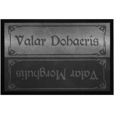 MoonWorks ® Fußmatte Aufdruck Valar Dohaeris Valar Morghulis Zitat Fantasy-Serie rutschfest & waschbar Schwarz 60x40cm MoonWorks ® Fußmatte Aufdruck Valar Dohaeris Valar Morghulis Zitat Fantasy-Serie rutschfest & waschbar Schwarz 60x40cm