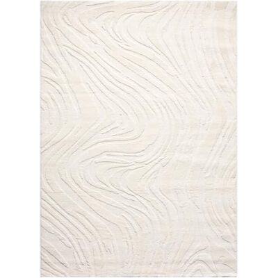 VIMODA Teppich Wohnzimmer Teppich Schlafzimmer 3D Effekt modern Weich kurzflor Wellenmuster Qualitativ,Farbe:Creme;Maße:120x170 cm VIMODA Teppich Wohnzimmer Teppich Schlafzimmer 3D Effekt modern Weich kurzflor Wellenmuster Qualitativ,Farbe:Creme;Maße:120x170 cm
