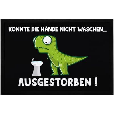 MoonWorks ® Fußmatte Corona Dinosaurier Hände waschen T Rex Ironie Spruch lustig Büro rutschfest & waschbar Schwarz 60x40cm MoonWorks ® Fußmatte Corona Dinosaurier Hände waschen T Rex Ironie Spruch lustig Büro rutschfest & waschbar Schwarz 60x40cm