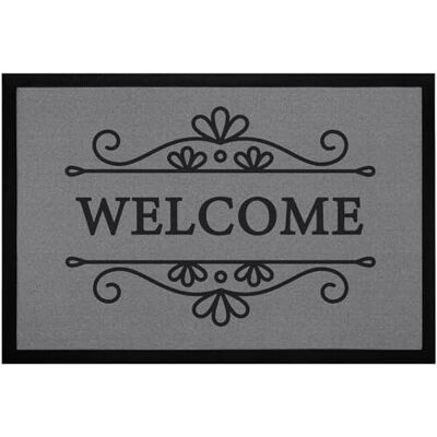 MoonWorks ® Fußmatte Welcome Willkommen Bordüre Aufschrift Aufdruck rutschfest & waschbar Schwarz 60x40cm MoonWorks ® Fußmatte Welcome Willkommen Bordüre Aufschrift Aufdruck rutschfest & waschbar Schwarz 60x40cm
