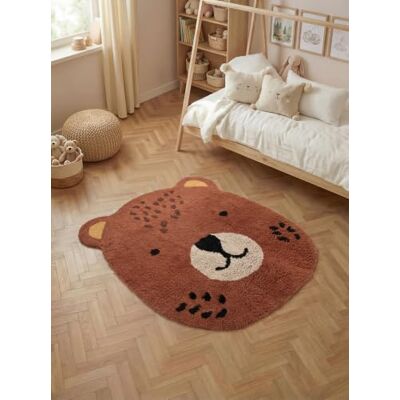 Hanse Home Kinderteppich Berry Pflegeleichter Teppich Junge Mädchen, rutschfest & Waschbarer Formteppich Bär, Kinderzimmer Weicher Spielteppich, Spielunterlage Braun Multifarben, 120x149cm Hanse Home Kinderteppich Berry Pflegeleichter Teppich Junge Mädchen, rutschfest & Waschbarer Formteppich Bär, Kinderzimmer Weicher Spielteppich, Spielunterlage Braun Multifarben, 120x149cm