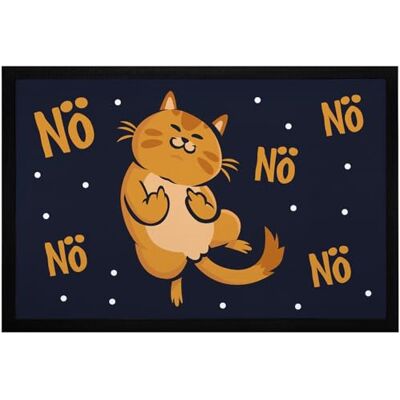 MoonWorks ® Fußmatte Katze mit Spruch Nö Mittelfinger Fuck You luetige Türmatte rutschfest & waschbar Schwarz 60x40cm MoonWorks ® Fußmatte Katze mit Spruch Nö Mittelfinger Fuck You luetige Türmatte rutschfest & waschbar Schwarz 60x40cm