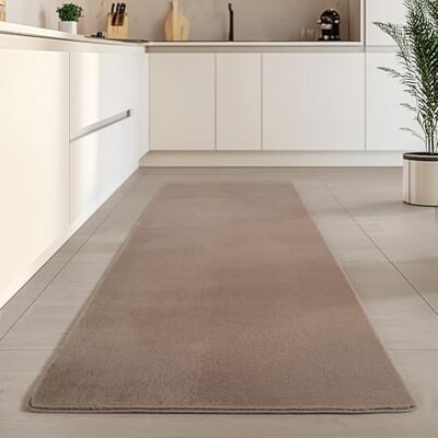 Carpetsale24 Kurzflor Teppich Läufer Flur 80 x 250 cm Braun Teppich Waschbar, rutschfest, Weich, modern einfarbig Design für Wohnzimmer, Schlafzimmer, Küche, Esszimmer Carpetsale24 Kurzflor Teppich Läufer Flur 80 x 250 cm Braun Teppich Waschbar, rutschfest, Weich, modern einfarbig Design für Wohnzimmer, Schlafzimmer, Küche, Esszimmer