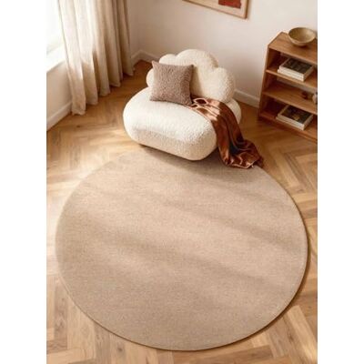 ELLE Decoration Puristic Wollteppich Rund Knots, Natürlich & Handgemacht, Bouclé Teppich Einfarbig, Natur Wohnzimmerteppich, feines Loop Design für Wohzimmer, Schlafzimmer Beige, Ø 160 cm ELLE Decoration Puristic Wollteppich Rund Knots, Natürlich & Handgemacht, Bouclé Teppich Einfarbig, Natur Wohnzimmerteppich, feines Loop Design für Wohzimmer, Schlafzimmer Beige, Ø 160 cm