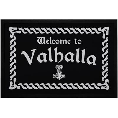 MoonWorks ® Fußmatte Fußmatte mit Spruch Welcome to Valhalla Willkommen nordische Mythologie Odin Thor rutschfest & waschbar Schwarz 60x40cm MoonWorks ® Fußmatte Fußmatte mit Spruch Welcome to Valhalla Willkommen nordische Mythologie Odin Thor rutschfest & waschbar Schwarz 60x40cm