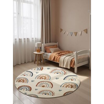 Hanse Home Adventures Kinderteppich Rund Bowie Kinderzimmerteppich Regenbogen, Herz Motive, Bogen, Spielteppich Bunt, Junge, Mädchen, Teppich Kinderzimmer, Wohnzimmer Creme Mulitfarben, Ø160cm Hanse Home Adventures Kinderteppich Rund Bowie Kinderzimmerteppich Regenbogen, Herz Motive, Bogen, Spielteppich Bunt, Junge, Mädchen, Teppich Kinderzimmer, Wohnzimmer Creme Mulitfarben, Ø160cm