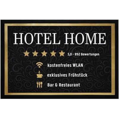 MoonWorks ® Fußmatte Hotel Home Spruch lustig kostenfreies WLAN 5 Sterne rutschfest & waschbar Schwarz 60x40cm MoonWorks ® Fußmatte Hotel Home Spruch lustig kostenfreies WLAN 5 Sterne rutschfest & waschbar Schwarz 60x40cm