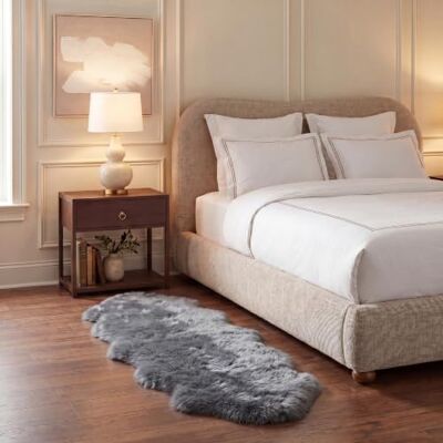 Safavieh Tierdruck Teppich für Wohnzimmer, Esszimmer, Schlafzimmer Fur Collection, Hoher Flor, Stahlblau, 61 X 183 cm Safavieh Tierdruck Teppich für Wohnzimmer, Esszimmer, Schlafzimmer Fur Collection, Hoher Flor, Stahlblau, 61 X 183 cm