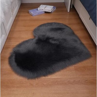 Generic Badematte Plüsch Teppich Wohnzimmer Sofa Schlafzimmer Badteppiche 70 X 90cm Herzform Dunkelgrau Generic Badematte Plüsch Teppich Wohnzimmer Sofa Schlafzimmer Badteppiche 70 X 90cm Herzform Dunkelgrau