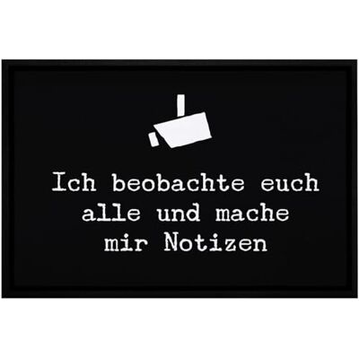 MoonWorks ® Fußmatte lustig ich beobachte euch alle und Mache Mir Notizen Spruch Türmatte ironisch rutschfest & waschbar Weiss 60x40cm MoonWorks ® Fußmatte lustig ich beobachte euch alle und Mache Mir Notizen Spruch Türmatte ironisch rutschfest & waschbar Weiss 60x40cm