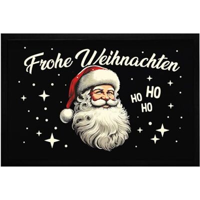 MoonWorks ® Fußmatte Frohe Weihnachten Santa Claus Weihnachtsmann Retro Vintage Design rutschfest & waschbar Schwarz 60x40cm MoonWorks ® Fußmatte Frohe Weihnachten Santa Claus Weihnachtsmann Retro Vintage Design rutschfest & waschbar Schwarz 60x40cm