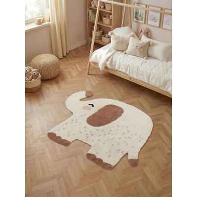 Hanse Home Kinderteppich Emmi Pflegeleichter Teppich Junge Mädchen, rutschfest & Waschbarer Formteppich Elefant, Kinderzimmer Weicher Spielteppich, Spielunterlage Creme Multifarben, 95x120cm Hanse Home Kinderteppich Emmi Pflegeleichter Teppich Junge Mädchen, rutschfest & Waschbarer Formteppich Elefant, Kinderzimmer Weicher Spielteppich, Spielunterlage Creme Multifarben, 95x120cm