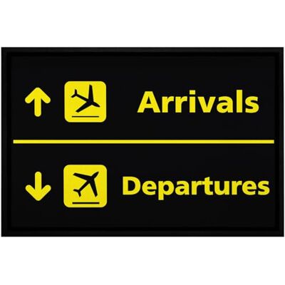 MoonWorks ® Fußmatte Flughafen Arrivals/Departures lustige Motive Geschenk Piloten rutschfest & waschbar Weiss 60x40cm MoonWorks ® Fußmatte Flughafen Arrivals/Departures lustige Motive Geschenk Piloten rutschfest & waschbar Weiss 60x40cm
