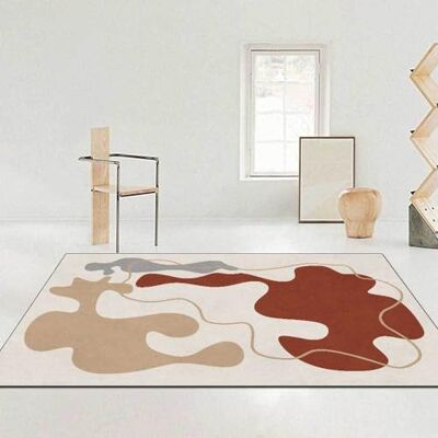 GUGJHFVH Waschbarer Schlafzimmerteppich, Wohnzimmer, weiche Fläche, Büro, Hochflor, Teppich, Esszimmer, Flur, Eingangsbereich, rutschfest, modern, abstrakt, geometrisch, Braungrau, 180 x 230 cm GUGJHFVH Waschbarer Schlafzimmerteppich, Wohnzimmer, weiche Fläche, Büro, Hochflor, Teppich, Esszimmer, Flur, Eingangsbereich, rutschfest, modern, abstrakt, geometrisch, Braungrau, 180 x 230 cm