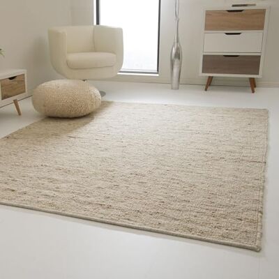 Steffensmeier Landshut Handwebteppich aus 100 % Schurwolle natur, Größe: 130x190 cm Steffensmeier Landshut Handwebteppich aus 100 % Schurwolle natur, Größe: 130x190 cm