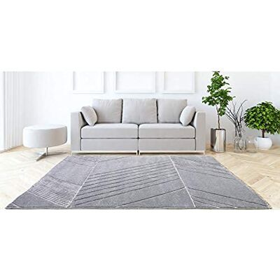 INTEMPORA Grauer Geometrischer Shag-Teppich - 100x150cm INTEMPORA Grauer Geometrischer Shag-Teppich - 100x150cm