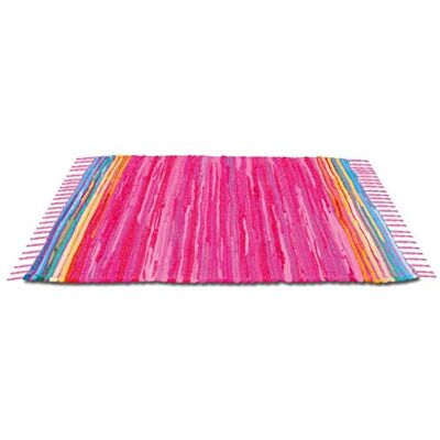 Bestlivings Flickenteppich 50 x 80 cm aus handgewebter Baumwolle in Pink Rosa, viele Variationen Bestlivings Flickenteppich 50 x 80 cm aus handgewebter Baumwolle in Pink Rosa, viele Variationen