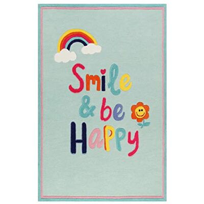 Smart Kids Happy me! Handgetufteter Kinderteppich, 120 x 170 cm, hellblau Moderner Kinderteppich Kurzflor für Kinderzimmer Smart Kids Happy me! Handgetufteter Kinderteppich, 120 x 170 cm, hellblau Moderner Kinderteppich Kurzflor für Kinderzimmer
