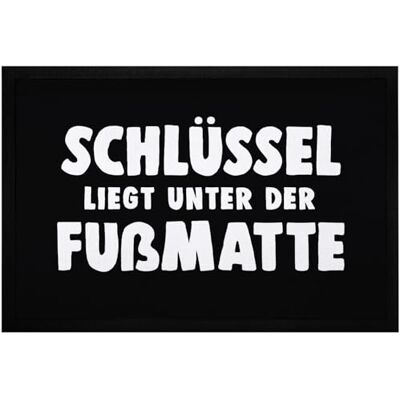 MoonWorks ® Fußmatte mit Spruch Schlüssel liegt unter der Fussmatte lustige Eingangsmatte rutschfest & waschbar Schwarz 60x40cm MoonWorks ® Fußmatte mit Spruch Schlüssel liegt unter der Fussmatte lustige Eingangsmatte rutschfest & waschbar Schwarz 60x40cm