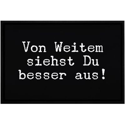 MoonWorks ® Fußabtreter lustig Von weitem siehst du Besser aus Fußmatte Spruch Ironie Sarkasmus rutschfest & waschbar Weiss 60x40cm MoonWorks ® Fußabtreter lustig Von weitem siehst du Besser aus Fußmatte Spruch Ironie Sarkasmus rutschfest & waschbar Weiss 60x40cm