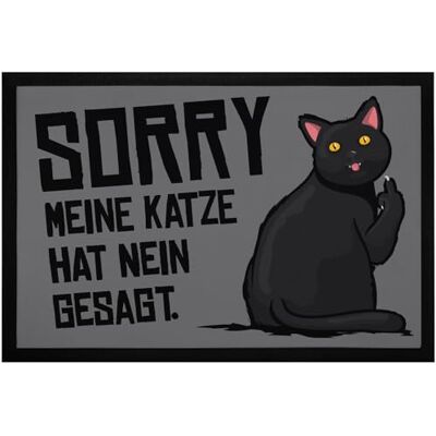 MoonWorks ® Fußmatte Sorry Meine Katze hat Nein gesagt Spruch lustig Mittelfinger Fuck You rutschfest & waschbar Schwarz 60x40cm MoonWorks ® Fußmatte Sorry Meine Katze hat Nein gesagt Spruch lustig Mittelfinger Fuck You rutschfest & waschbar Schwarz 60x40cm