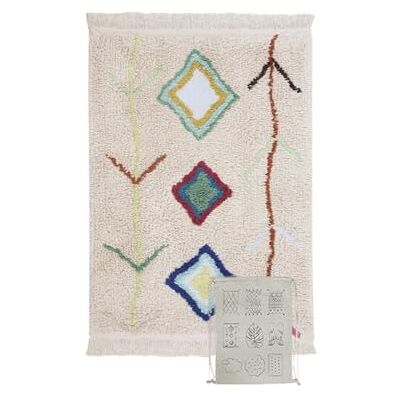 Lorena Canals Waschbarer Teppich für das Kinderzimmer. Kollektion Mini Kaarol in Natur und Mehrfarbig handgefertigt mit natürlicher Baumwolle und ökologischen Farbstoffen Größe: 70x100 cm. Lorena Canals Waschbarer Teppich für das Kinderzimmer. Kollektion Mini Kaarol in Natur und Mehrfarbig handgefertigt mit natürlicher Baumwolle und ökologischen Farbstoffen Größe: 70x100 cm.