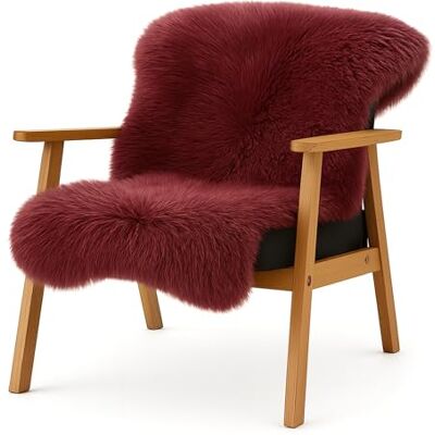 KARAT Lammfell echt Marsala Flauschige Stuhlkissen Schaffell Deko Teppich für Wohzimmer & Kinderzimmer, Sitzauflage, Dekofell, mit Lederrücken 90x60 cm (Audrey) KARAT Lammfell echt Marsala Flauschige Stuhlkissen Schaffell Deko Teppich für Wohzimmer & Kinderzimmer, Sitzauflage, Dekofell, mit Lederrücken 90x60 cm (Audrey)