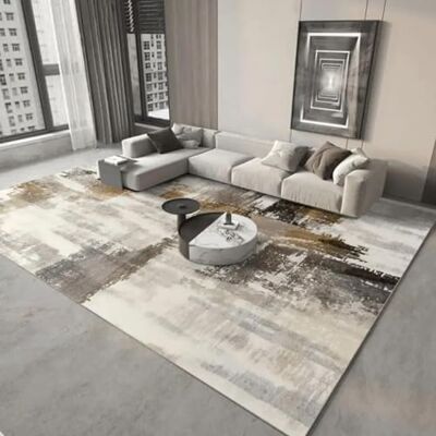 ART Wohnzimmer Teppich 150x250 cm Braun Weiß Abstrakt Design Mode Gestreift Teppiche für Wohnzimmer Schlafzimmer Esszimmer Flur Teppich Rechteckig Waschmaschinenfest ART Wohnzimmer Teppich 150x250 cm Braun Weiß Abstrakt Design Mode Gestreift Teppiche für Wohnzimmer Schlafzimmer Esszimmer Flur Teppich Rechteckig Waschmaschinenfest