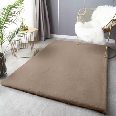 VIMODA Fellteppich Deluxe waschbar, sanfter Hochflor-Teppich einfarbig, kuschelig für Ihr Wohnzimmer oder Schlafzimmer,Farbe:Beige;Maße:120x160 cm VIMODA Fellteppich Deluxe waschbar, sanfter Hochflor-Teppich einfarbig, kuschelig für Ihr Wohnzimmer oder Schlafzimmer,Farbe:Beige;Maße:120x160 cm