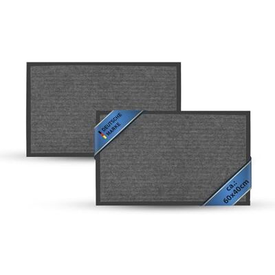 Bestlivings Fußmatte 2er Pack für Eingangsbereich- Schmutzfangmatte (Grau / 60x40cm) rutschfeste Sauberlaufmatte für Innen und Außen, saugfähiger Fußabstreifer Bestlivings Fußmatte 2er Pack für Eingangsbereich- Schmutzfangmatte (Grau / 60x40cm) rutschfeste Sauberlaufmatte für Innen und Außen, saugfähiger Fußabstreifer