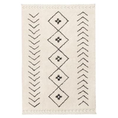 Lorena Canals Waschbarer Teppich Bereber Rhombs Natürliche Baumwolle -Schwarz- Beige- 170x120 cm Lorena Canals Waschbarer Teppich Bereber Rhombs Natürliche Baumwolle -Schwarz- Beige- 170x120 cm