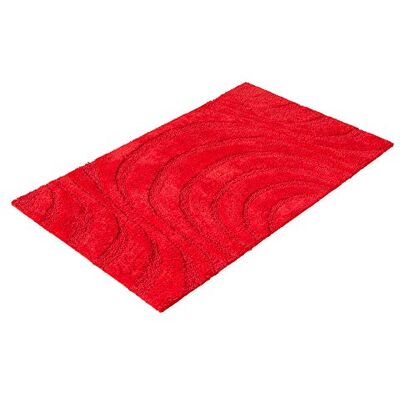 PANA ® Badematte mit Wellenmuster (60 x 100 cm) • Hochwertiger Badteppich aus 100% Baumwolle • Waschbarer und saugstarker Duschvorleger • Rutschfester Badezimmerteppich • Farbe: Rot PANA ® Badematte mit Wellenmuster (60 x 100 cm) • Hochwertiger Badteppich aus 100% Baumwolle • Waschbarer und saugstarker Duschvorleger • Rutschfester Badezimmerteppich • Farbe: Rot