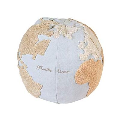 Lorena Canals Pouffe World Map Hellblau, Natur, Leinen, Beige, Grau Deckung: 97%, Baumwolle 3% andere Faser 45xØ50 cm Lorena Canals Pouffe World Map Hellblau, Natur, Leinen, Beige, Grau Deckung: 97%, Baumwolle 3% andere Faser 45xØ50 cm