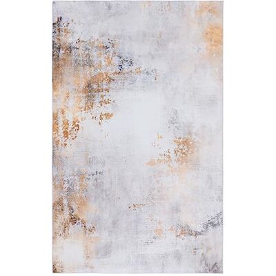 Safavieh Abstrakt Teppich für Rug Ideal für stark frequentierte Bereiche Maschinenwaschbar und rutschfest Tacoma Collection, Kurzer Flor, in Hellgrau Und Gold, 91 X 152 cm Safavieh Abstrakt Teppich für Rug Ideal für stark frequentierte Bereiche Maschinenwaschbar und rutschfest Tacoma Collection, Kurzer Flor, in Hellgrau Und Gold, 91 X 152 cm