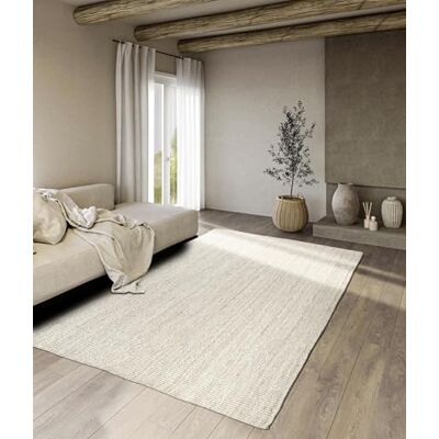 Villeroy & Boch Jute Teppich Rosalie Natur Wohnzimmerteppich aus 100% Jute Handgewebt & Natürlich Boho Naturfaser Teppich Jute für Wohnzimmer, Schlafzimmer, Esszimmer – Reinweiß, 200x290 cm Villeroy & Boch Jute Teppich Rosalie Natur Wohnzimmerteppich aus 100% Jute Handgewebt & Natürlich Boho Naturfaser Teppich Jute für Wohnzimmer, Schlafzimmer, Esszimmer – Reinweiß, 200x290 cm