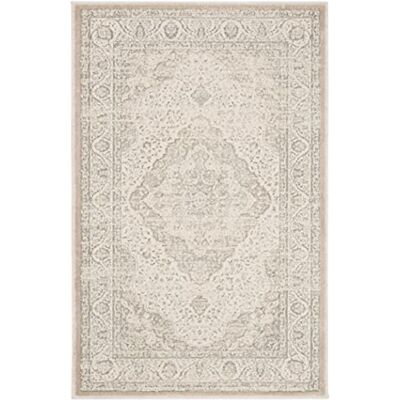 Safavieh Traditionell Teppich für Wohnzimmer, Esszimmer, Schlafzimmer Noble Collection, Kurzer Flor, Silber und Creme, 122 X 170 cm Safavieh Traditionell Teppich für Wohnzimmer, Esszimmer, Schlafzimmer Noble Collection, Kurzer Flor, Silber und Creme, 122 X 170 cm